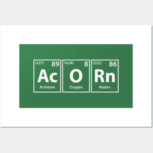 Acorn (Ac-O-Rn) Periodic Elements Spelling Posters and Art